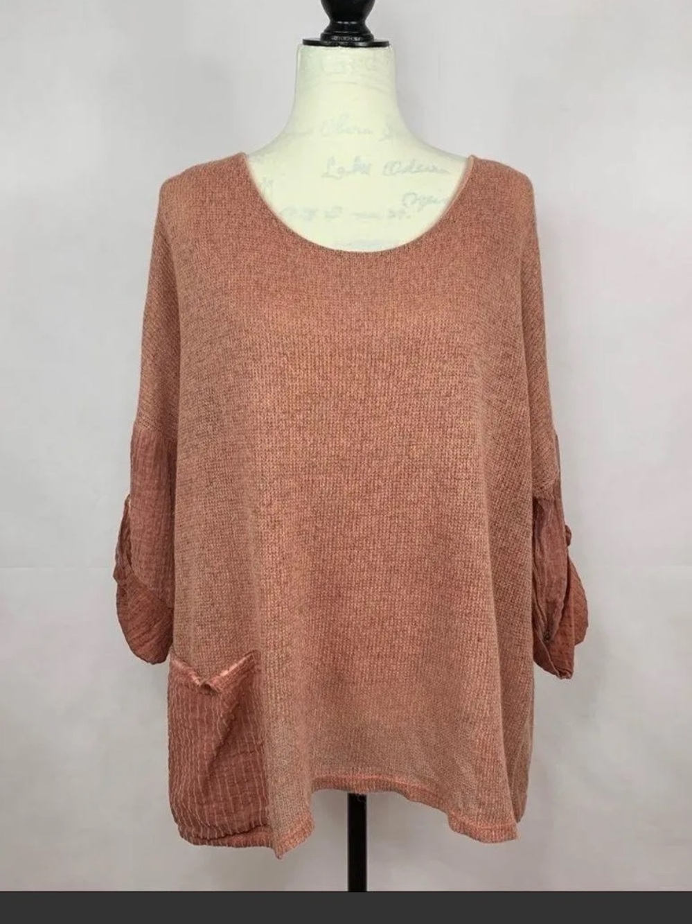 Belle France Made In Italy Dusty Rose Knit Sweater Size M